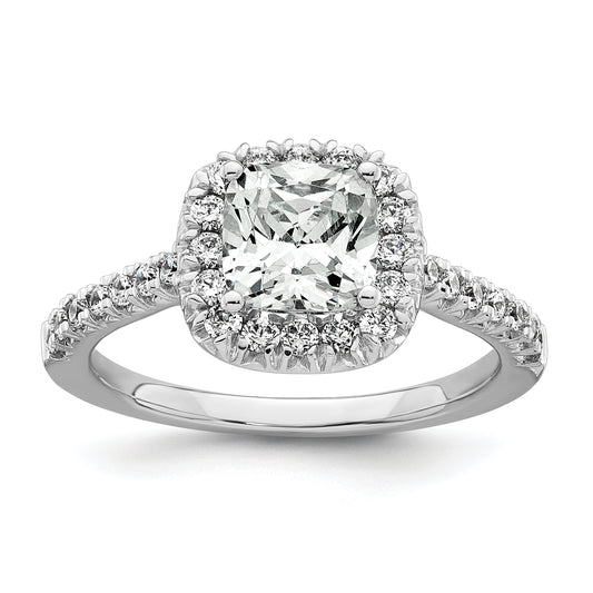 Platinum Lab Grown Diamond VS/SI+ G+ Cushion Halo Engagement R