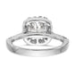 14k White Gold 1/2 Ct. Lab Grown Diamond VS/SI+ G+ 1 Ct. Center Ascher Halo Engagement Ring