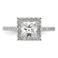 14k White Gold 1/2 Ct. Lab Grown Diamond VS/SI+ G+ 1 Ct. Center Princess Halo Engagement Ring