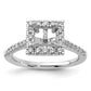 14k White Gold 1/2 Ct. Lab Grown Diamond VS/SI+ G+ 1 Ct. Center Princess Halo Engagement Ring