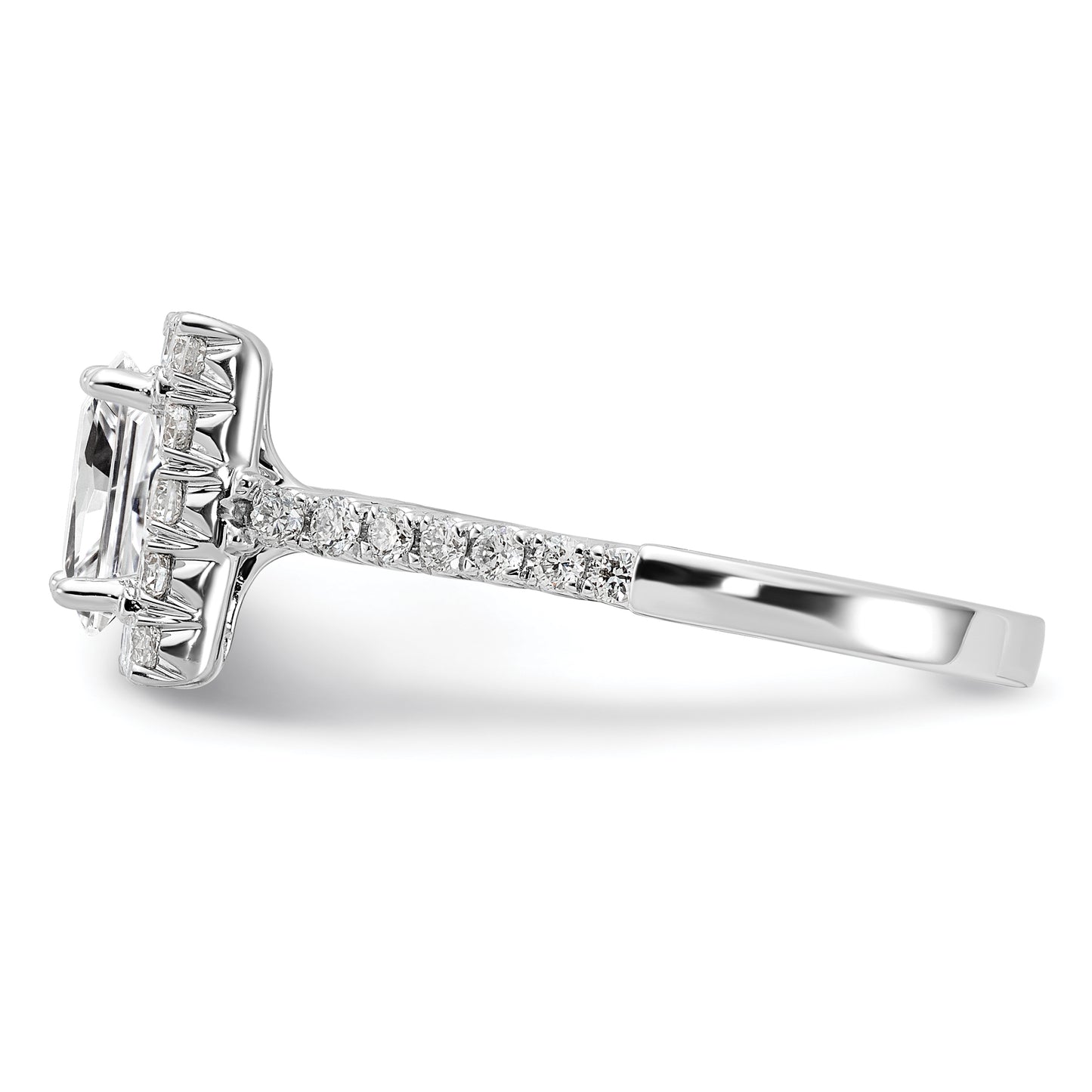 14k White Gold 3/4 Ct. Lab Grown Diamond VS/SI+ G+ 1 1/2 Ct. Center Princess Halo Engagement Ring