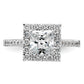 14k White Gold 3/4 Ct. Lab Grown Diamond VS/SI+ G+ 1 1/2 Ct. Center Princess Halo Engagement Ring