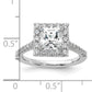 14k White Gold 3/4 Ct. Lab Grown Diamond VS/SI+ G+ 1 1/2 Ct. Center Princess Halo Engagement Ring