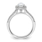 14k White Gold 1/3 Ct. Lab Grown Diamond VS/SI+ G+ 3/4 Ct. Center Pear Semi Mount Halo Engagement Ring