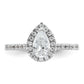 14k White Gold 1/3 Ct. Lab Grown Diamond VS/SI+ G+ 3/4 Ct. Center Pear Semi Mount Halo Engagement Ring