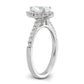 14k White Gold 1/3 Ct. Lab Grown Diamond VS/SI+ G+ 3/4 Ct. Center Pear Semi Mount Halo Engagement Ring