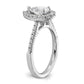 14k White Gold 3/8 Ct. Lab Grown Diamond VS/SI+ G+ 1 Ct. Center Pear Halo Engagement Ring