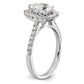 14k White Gold 5/8 Ct. Lab Grown Diamond VS/SI+ G+ 1 1/2 Ct. Center Pear Halo Engagement Ring