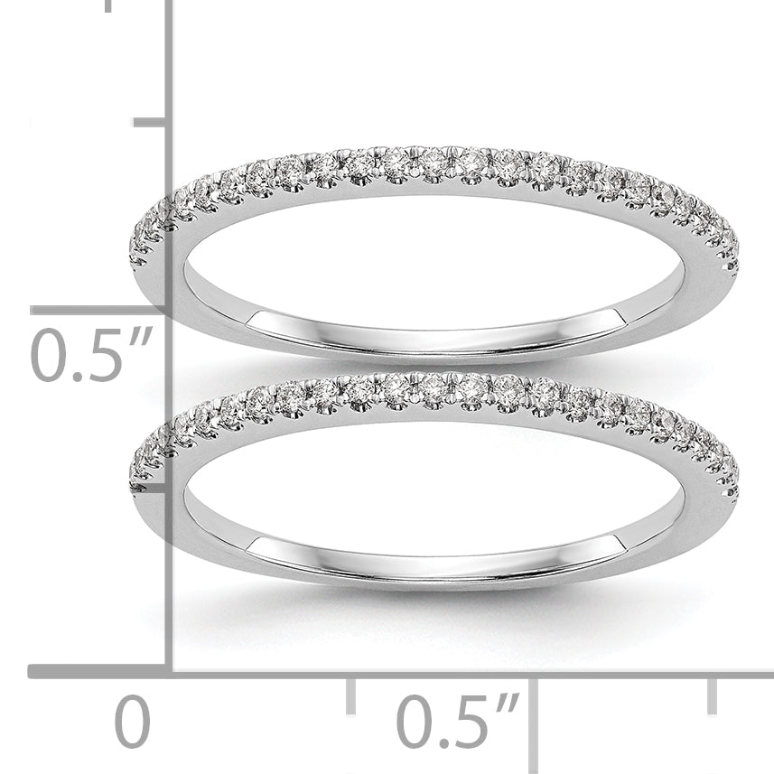 14k White Gold 1/4 Ct. Lab Grown Diamond VS/SI+ G+ Set of Two Wedding Band Rings