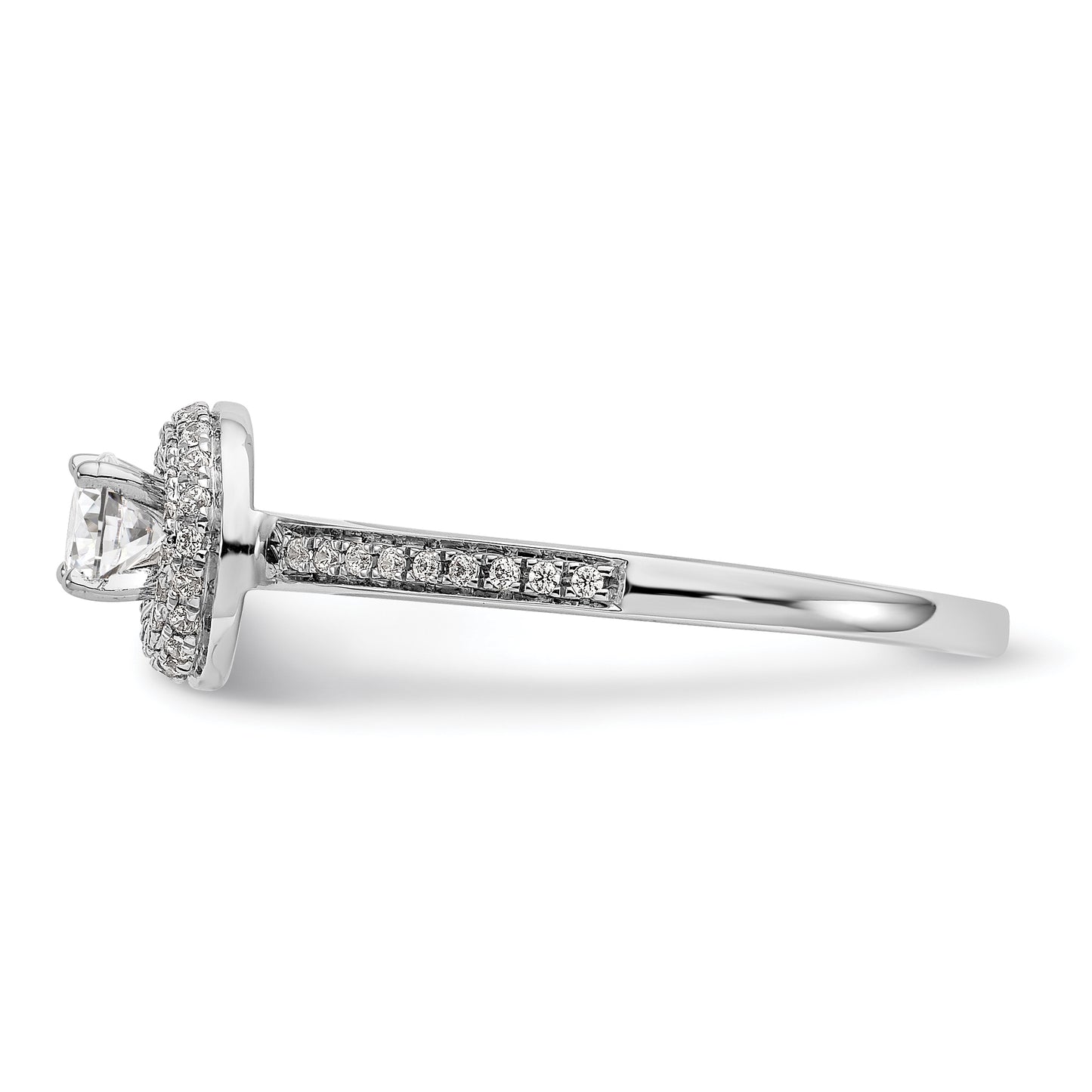 14K White Gold Lab Grown VS/SI+ G+ Diamond Halo Engagement Ring