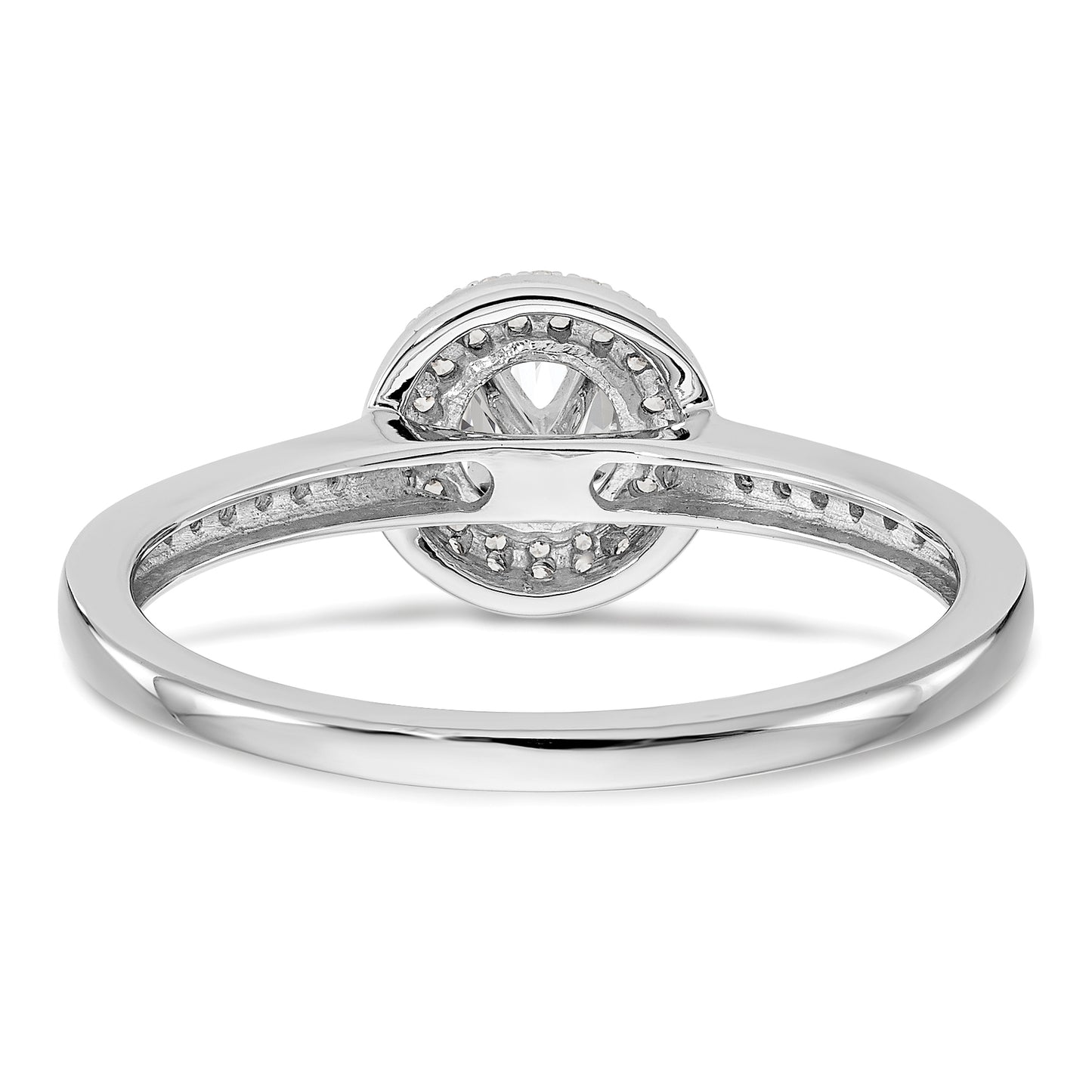 14K White Gold Lab Grown VS/SI+ G+ Diamond Halo Engagement Ring