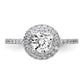 14k White Gold 7/8 Ct. Lab Grown Diamond VS/SI+ G+ Double Halo Engagement Ring