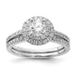 14k White Gold 7/8 Ct. Lab Grown Diamond VS/SI+ G+ Complete Double Halo Engagement Ring