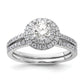 14k White Gold 7/8 Ct. Lab Grown Diamond VS/SI+ G+ Double Halo Engagement Ring