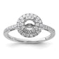 14k White Gold 7/8 Ct. Lab Grown Diamond VS/SI+ G+ Double Halo Engagement Ring