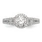 14k White Gold 1/3 Ct. Lab Grown Diamond VS/SI+ G+ 3/4 Ct. Center Round Engagement Ring