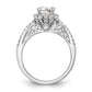 14k White Gold 5/8 Ct. Lab Grown Diamond VS/SI+ G+ 1 Ct. Center Round Semi Mount Halo Engagement Ring