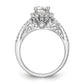 14k White Gold 5/8 Ct. Lab Grown Diamond VS/SI+ G+ 1 Ct. Center Round Halo Engagement Ring