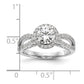 14k White Gold 5/8 Ct. Lab Grown Diamond VS/SI+ G+ 1 Ct. Center Round Semi Mount Halo Engagement Ring