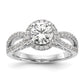 14k White Gold 5/8 Ct. Lab Grown Diamond VS/SI+ G+ 1 Ct. Center Round Semi Mount Halo Engagement Ring