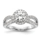 14k White Gold 5/8 Ct. Lab Grown Diamond VS/SI+ G+ 1 Ct. Center Round Halo Engagement Ring