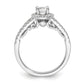 14k White Gold 1 Ct. Lab Grown Diamond VS/SI+ G+ Round Halo Engagement Ring