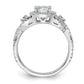 14k White Gold 3/4 Ct. Lab Grown Diamond VS/SI+ G+ 3/4 Ct. Center Round Engagement Ring