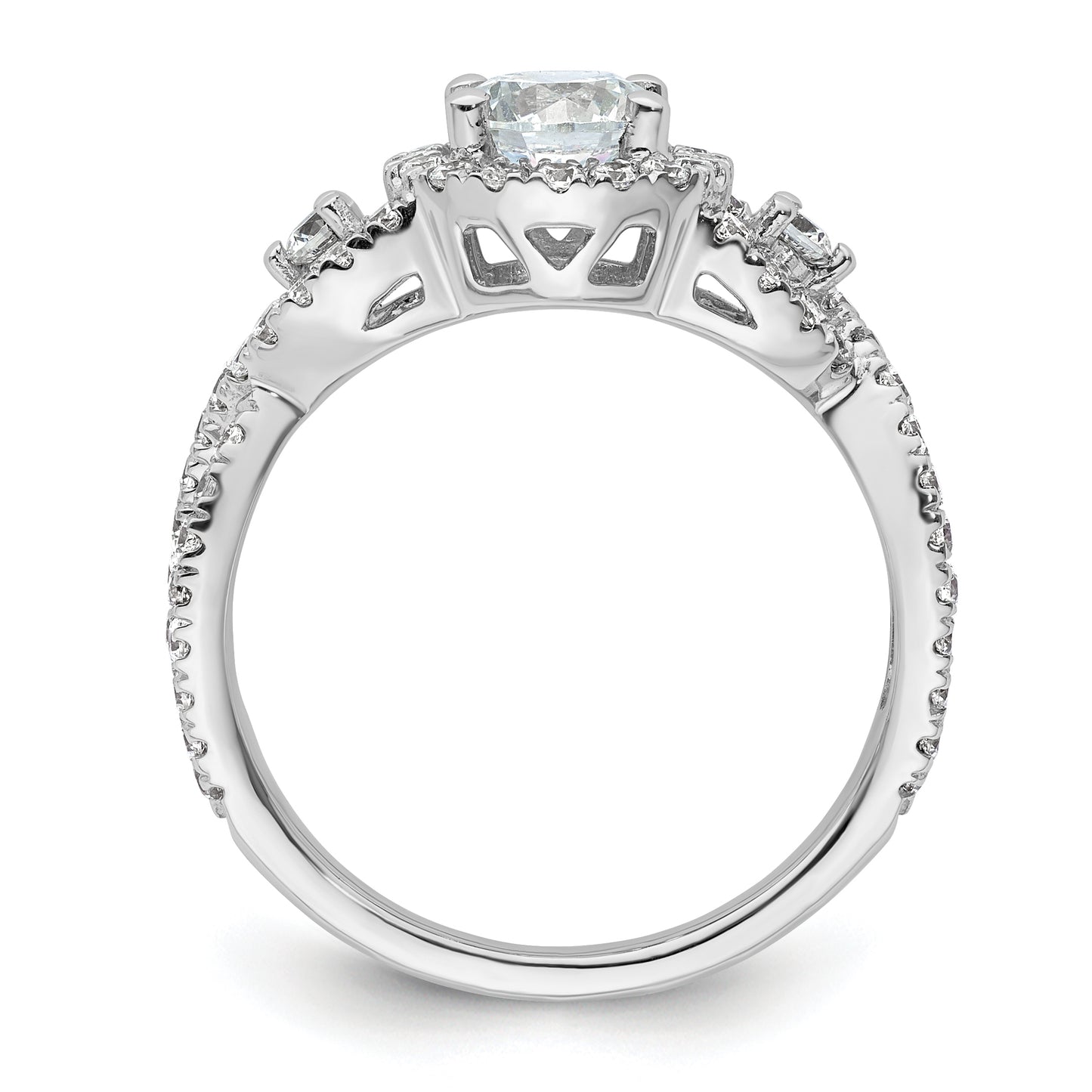 14k White Gold 3/4 Ct. Lab Grown Diamond VS/SI+ G+ 3/4 Ct. Center Round Engagement Ring