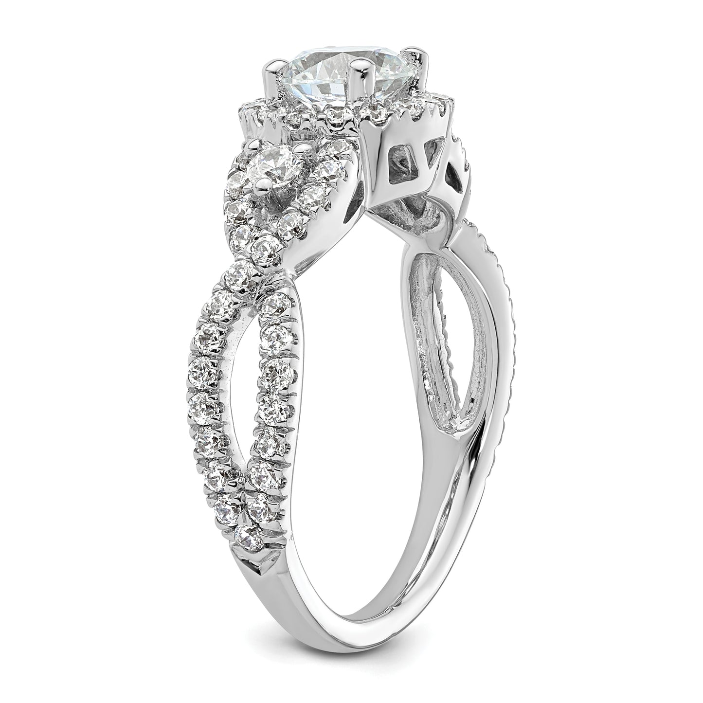 14k White Gold 3/4 Ct. Lab Grown Diamond VS/SI+ G+ 3/4 Ct. Center Round Engagement Ring