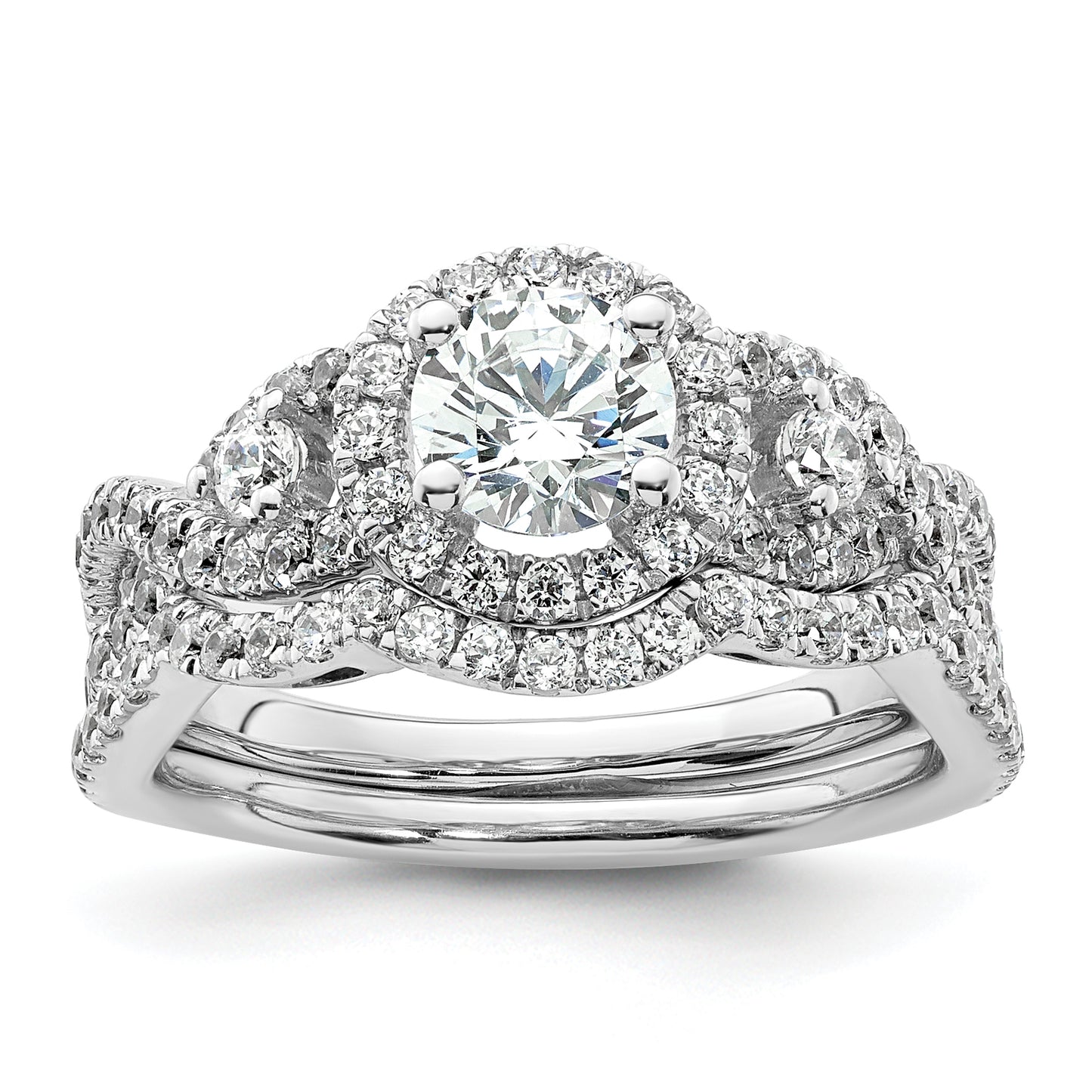 14k White Gold 3/4 Ct. Lab Grown Diamond VS/SI+ G+ 3/4 Ct. Center Round Engagement Ring