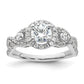 14k White Gold 3/4 Ct. Lab Grown Diamond VS/SI+ G+ 3/4 Ct. Center Round Engagement Ring