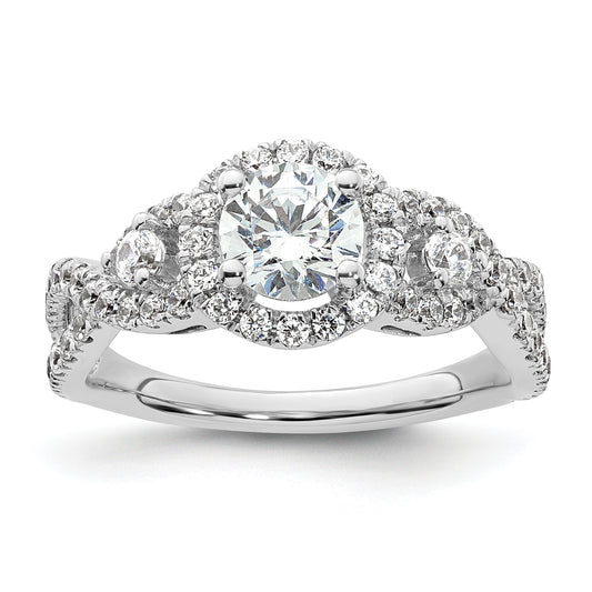 14k White Gold 3/4 Ct. Lab Grown Diamond VS/SI+ G+ 3/4 Ct. Center Round Engagement Ring