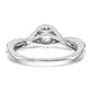 14K White Gold Lab Grown VS/SI+ G+ Diamond Halo Engagement Ring