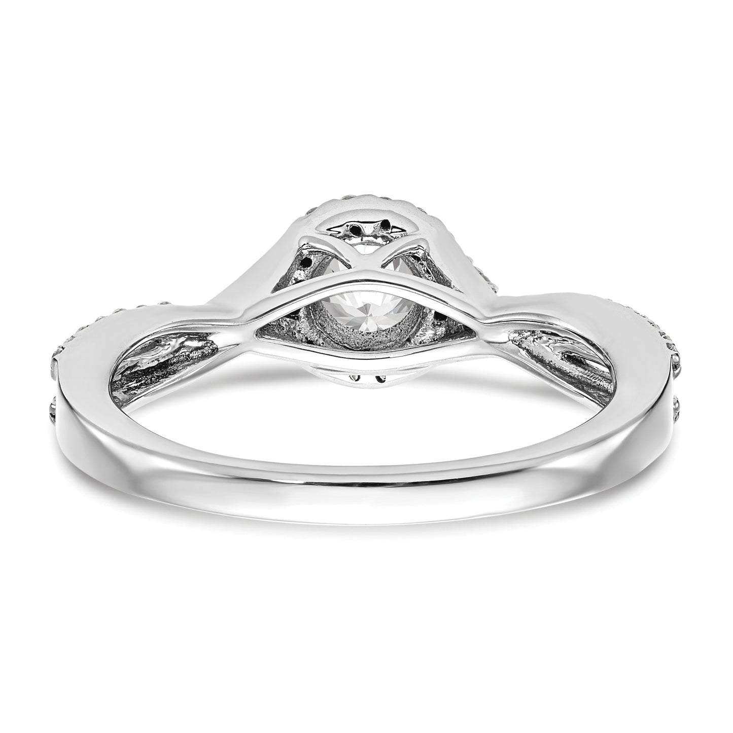 14K White Gold Lab Grown VS/SI+ G+ Diamond Halo Engagement Ring