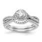 14K White Gold Lab Grown VS/SI+ G+ Diamond Halo Engagement Ring