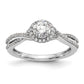 14K White Gold Lab Grown VS/SI+ G+ Diamond Halo Engagement Ring