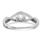 14k White Gold 1/4 Ct. Lab Grown Diamond VS/SI+ G+ Round Halo Engagement Ring