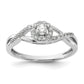 14k White Gold 1/4 Ct. Lab Grown Diamond VS/SI+ G+ Round Halo Engagement Ring