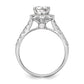 14k White Gold 1/2 Ct. Lab Grown Diamond VS/SI+ G+ Halo Peg Set Engagement Ring