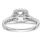 14k White Gold 1/2 Ct. Lab Grown Diamond VS/SI+ G+ Halo Peg Set Engagement Ring