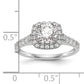 14k White Gold 1/2 Ct. Lab Grown Diamond VS/SI+ G+ Halo Peg Set Engagement Ring