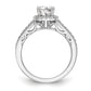 14k White Gold 3/8 Ct. Lab Grown Diamond VS/SI+ G+ 1 Ct. Center Round Halo Engagement Ring