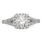 14k White Gold 3/8 Ct. Lab Grown Diamond VS/SI+ G+ 1 Ct. Center Round Semi Mount Halo Engagement Ring