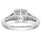 14k White Gold 3/8 Ct. Lab Grown Diamond VS/SI+ G+ 1 Ct. Center Round Semi Mount Halo Engagement Ring