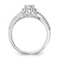 14K White Gold Lab Grown VS/SI+ G+ Diamond Cushion Halo Engagement Ring