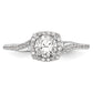 14K White Gold Lab Grown VS/SI+ G+ Diamond Cushion Halo Engagement Ring