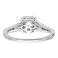 14K White Gold Lab Grown VS/SI+ G+ Diamond Cushion Halo Engagement Ring