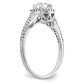 14K White Gold Lab Grown VS/SI+ G+ Diamond Cushion Halo Engagement Ring