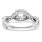 14k White Gold 3/4 Ct. Lab Grown Diamond VS/SI+ G+ Complete Round Double Halo Engagement Ring