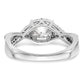 14k White Gold 3/4 Ct. Lab Grown Diamond VS/SI+ G+ Round Double Halo Engagement Ring